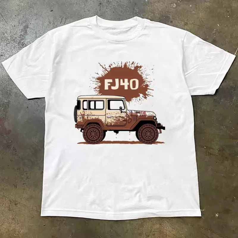 Off-Road vehicle Printed Men's T-Shirt Cotton Casual O-Neck Short Sleeve Women‘s Streetwear Oversize High Quality SUV Tees Tops
