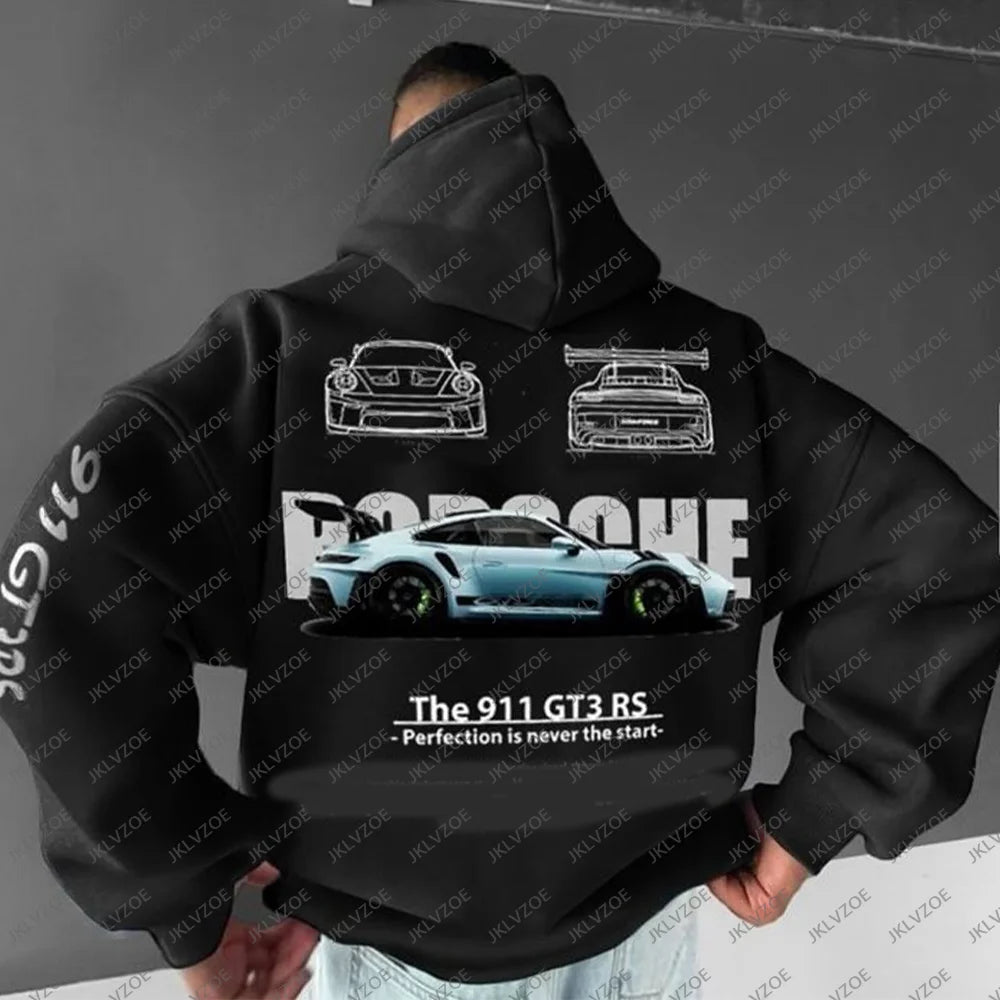 Racing F1 Unisex Boys Top Casual Team Clothes Teenager Men Boys Winter Sweatshirts Cotton Grapple 911 GT3RS Oversize Car Hoodie