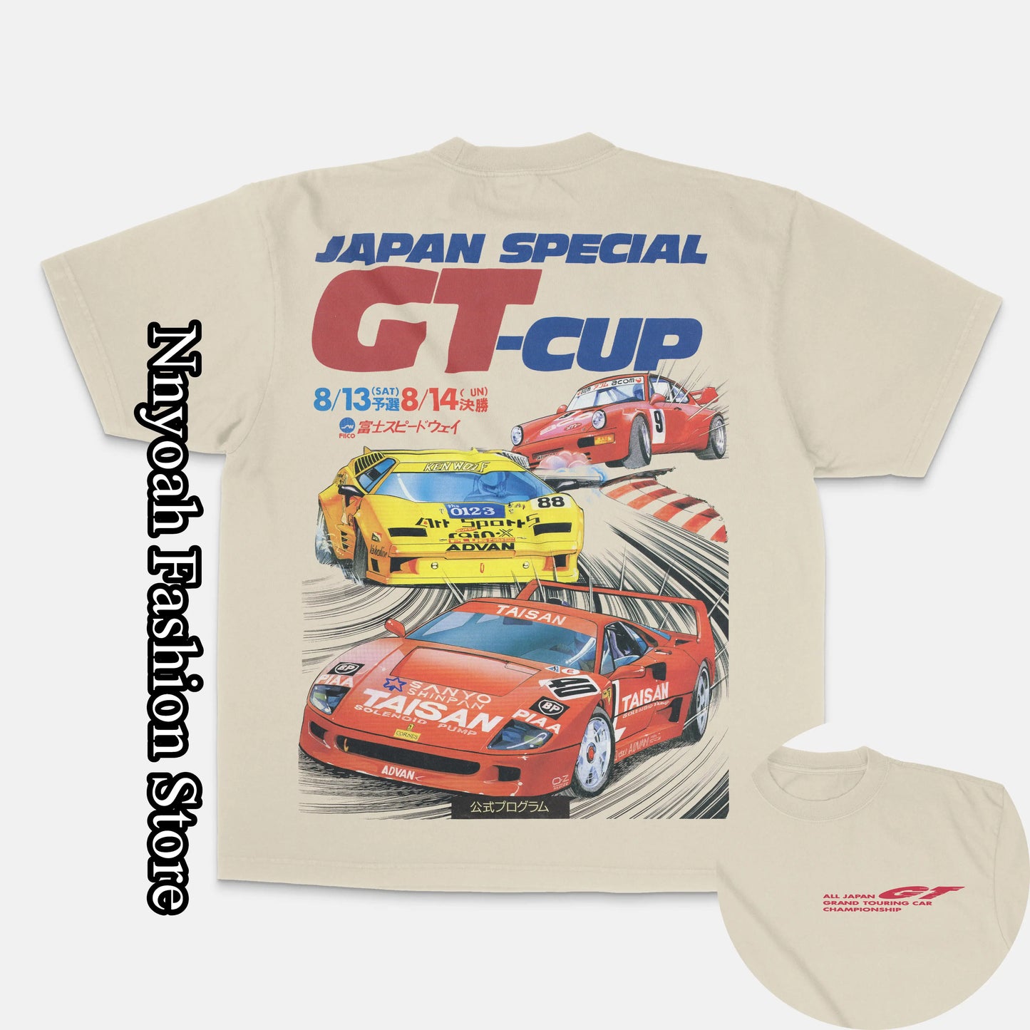 Summer Men Women GT-Cup T-Shirt Vintage Racing Cotton Tops Tees Kids Retro Graphic Clothing Daily Casual Stylish Streetwear