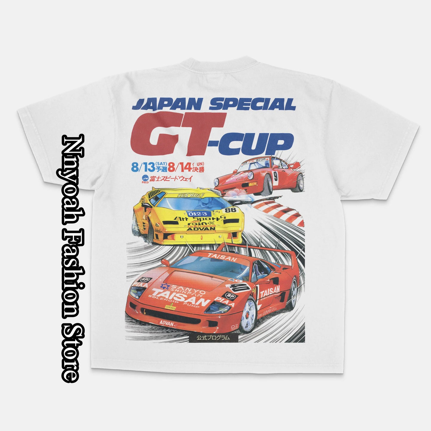 Summer Men Women GT-Cup T-Shirt Vintage Racing Cotton Tops Tees Kids Retro Graphic Clothing Daily Casual Stylish Streetwear