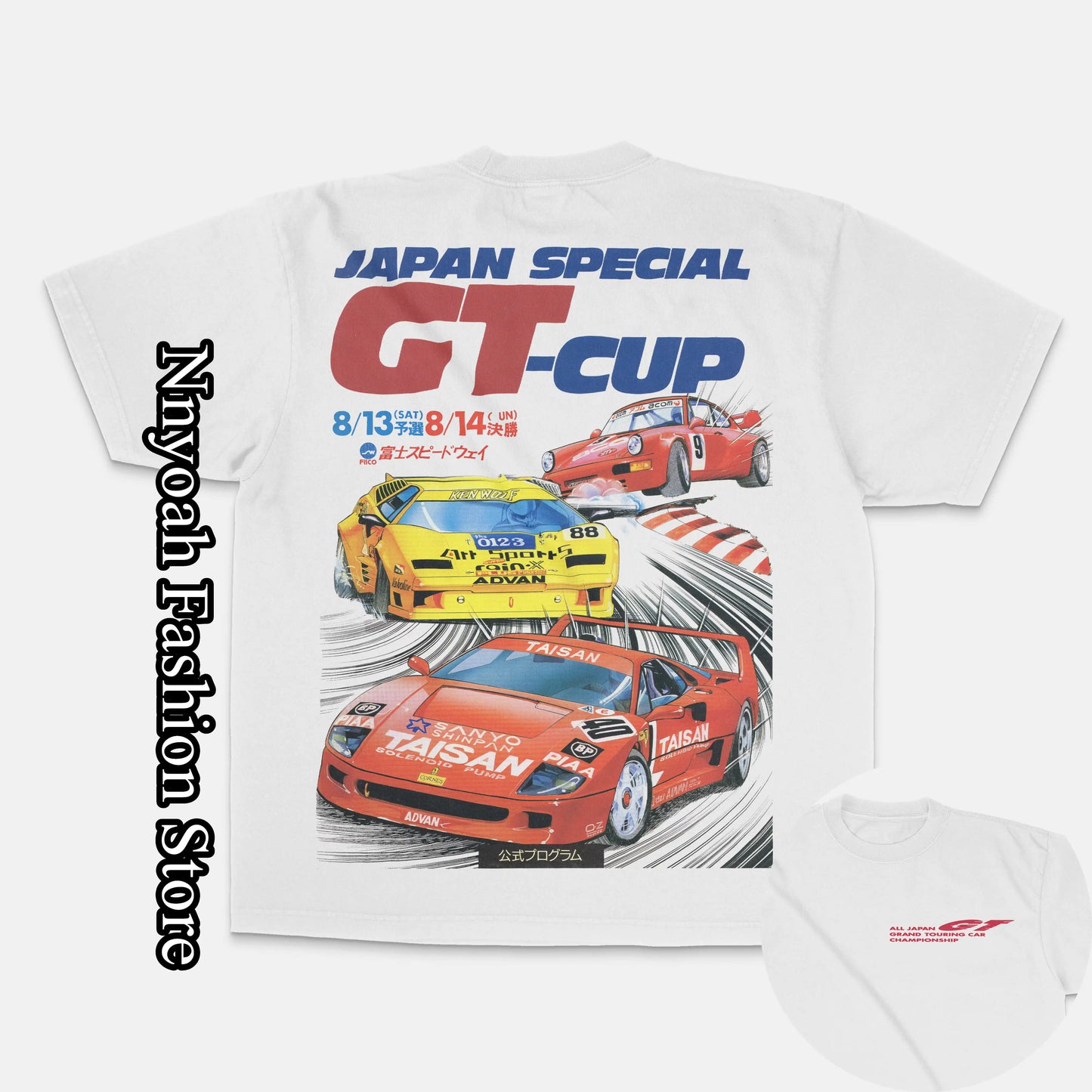 Summer Men Women GT-Cup T-Shirt Vintage Racing Cotton Tops Tees Kids Retro Graphic Clothing Daily Casual Stylish Streetwear